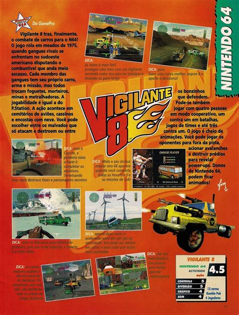 Vigilante 8 of Nintendo 64 in Super GamePower nº 61
