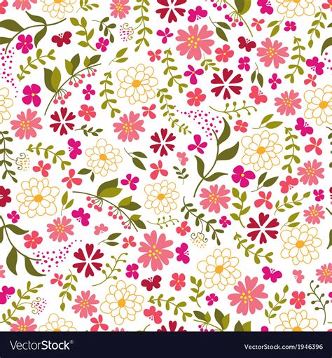 Seamless Pattern From Spring Flowers Royalty Free Vector