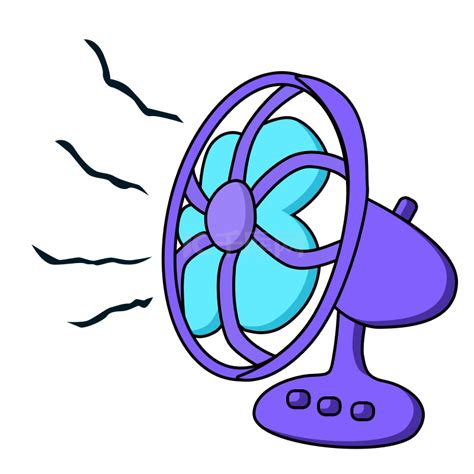 蓝色的电风扇插画素材图片免费下载 千库网