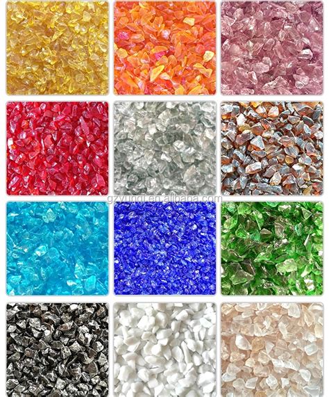 Crushed Glass Scrap Recycled Crushed Colorful Glass Granular Broken
