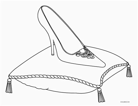 cinderella glass slipper coloring page coloring pages