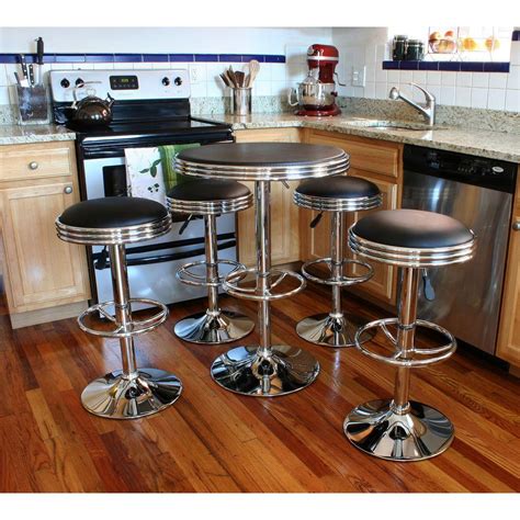 Sitting at the perfect height for kitchen islands, breakfast bars, and pub tables, bar stools have a leg up on other seating options. AmeriHome Vintage Style Soda Shop Adjustable Height Bar ...