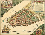 New York in 1674, Lower Manhattan, Vintage Map | Battlemaps.us Old Maps ...