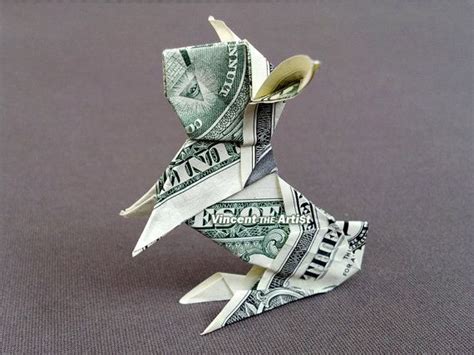 Sitting Bunny Money Origami Animal Dollar Bill Art T Made Real