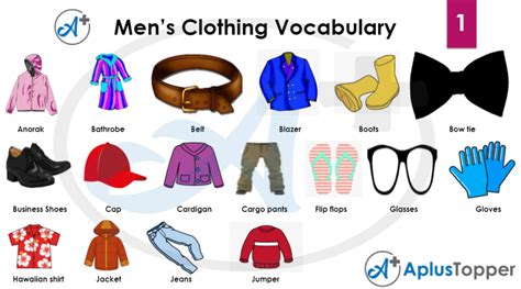 Mens Clothing Vocabulary List Of Mens Clothes In English With