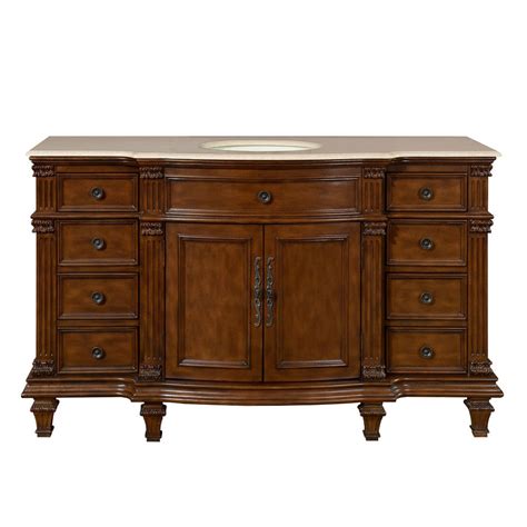 Silkroad Exclusive 60 In Brazilian Rosewood Single Sink Bathroom Vanity