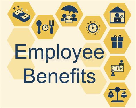 Employee Benefits Sign with Themed Icons Stock Vector - Illustration of ...