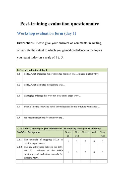 Create A Printable Questionnaire