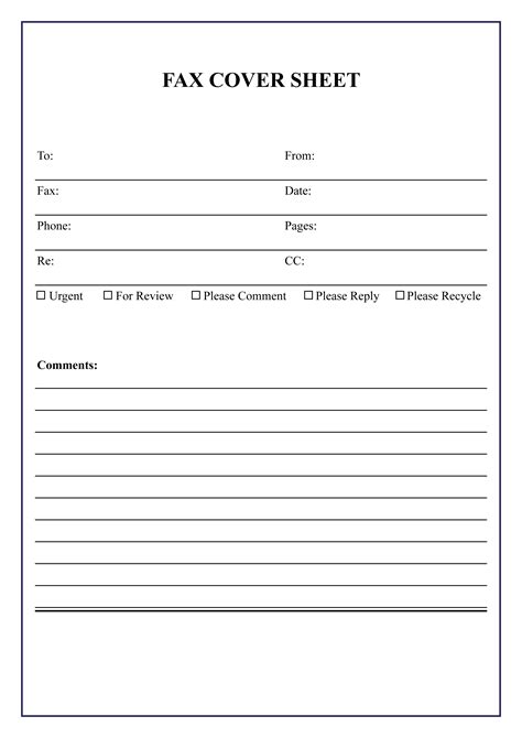 Fax Cover Sheet Template Pages