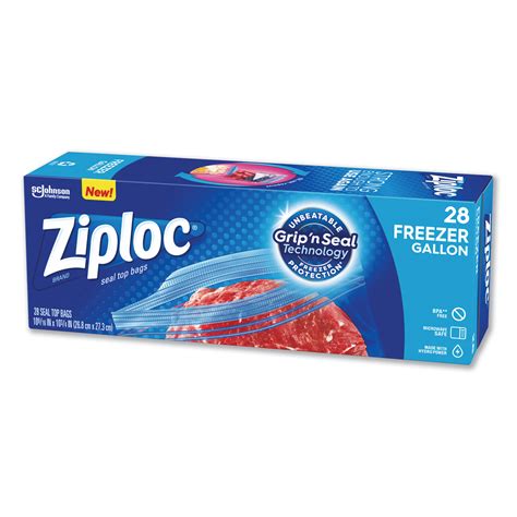 Ziploc Zipper Freezer Bags 1 Gal 27 Mil 96 X 121 Clear 28