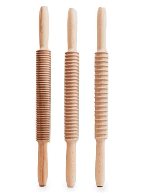 Verve Culture Italian Beechwood Pasta Cutter Rolling Pins Set Of 3