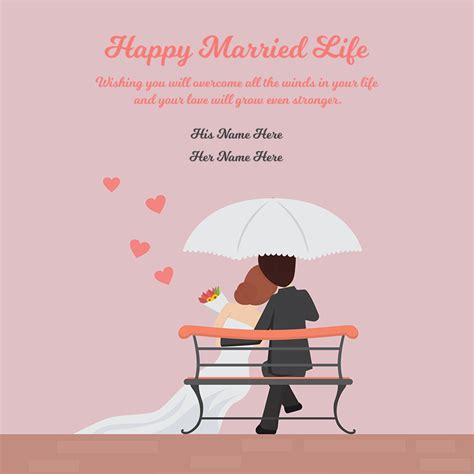 Happy Married Life Wishes Wedding Greeting Card