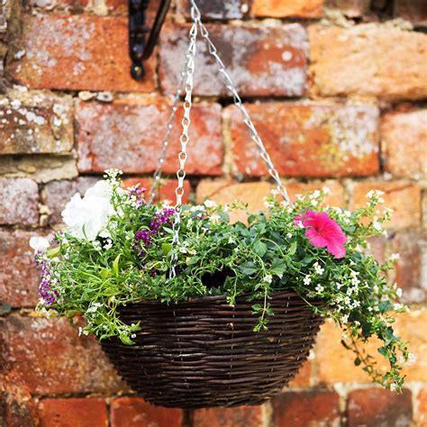 Rattan Hanging Basket 12 Inches Wall Pots And Hanging Baskets Squire