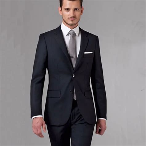 Ml 01 Bespoke Classic Black Men Wedding Suit Slim Business Black Men Suit Custom Madetailor