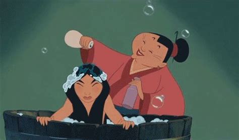Mulan, who just got rejected by the matchmaker. Mulan in the bath | Disney songs, Disney films, Disney