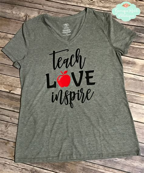 Teach Love Inspire Teacher Appreciation School Shirt Education
