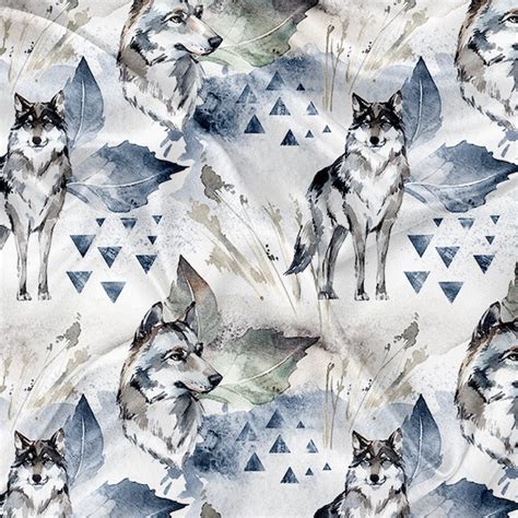 Wolf Fleece Fabric Etsy