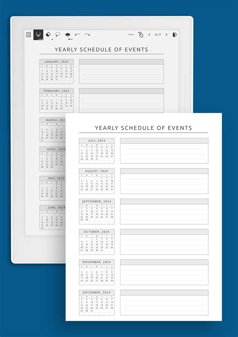 Download Printable Yearly Schedule Of Events Template Pdf