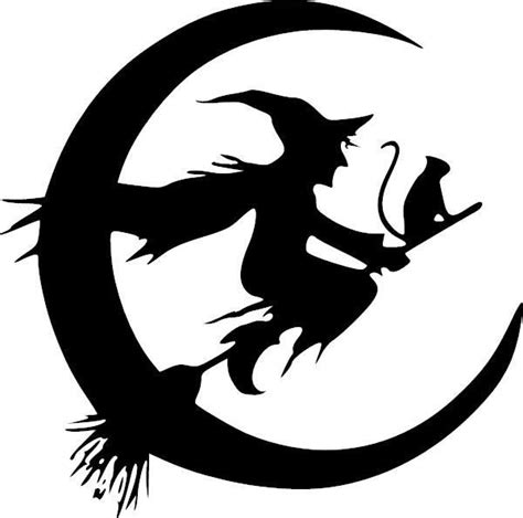 Witch Broom Moon Cat Ii Halloween Vinyl Decal Vinyl Decal Witch