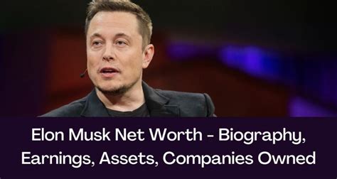 Elon Musk Net Worth 2024 Biography Earnings Assets Companies Owned