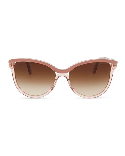 Stella Mccartney Semi Round Clearopaque Sunglasses