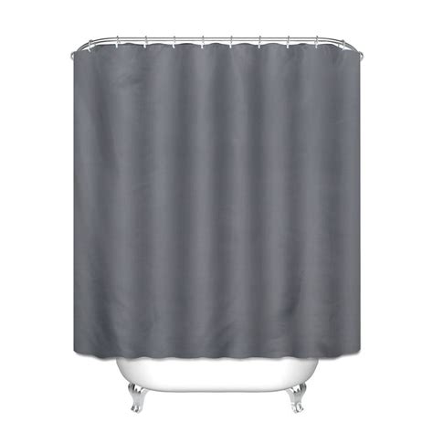 Bathroom Solid Shower Curtain With Hooks Ring Waterproof Extra Long 180
