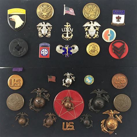 Us Naval And Marine Badges And Buttons 28 Medals Badges Insignia