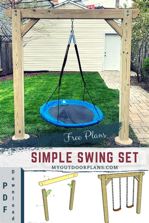 How To Build A Post Swing Swing Set Diy Diy Swing Backyard Swings