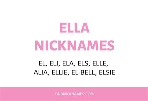 50 Fantastic Nicknames For Ella — Find Nicknames