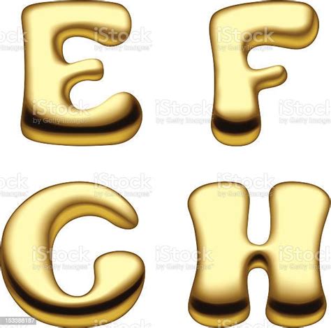 Gold Alphabet Letters Stock Illustration Download Image Now