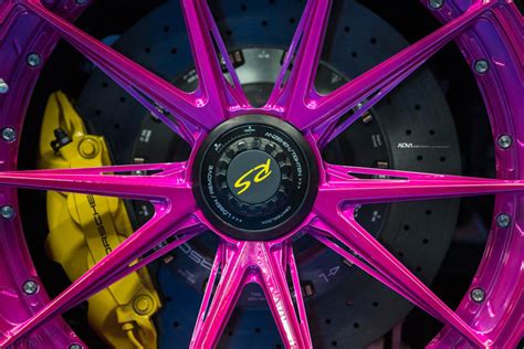 Ultraviolet Purple Porsche Gt3 Rs With Pink Advanced Series Wheels