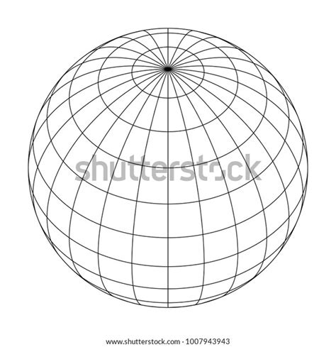 Earth Planet Globe Grid Meridians Parallels Stock Vector Royalty Free