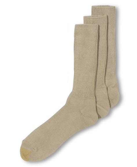 Gold Toe Adc Acrylic Fluffies 3 Pack Crew Casual Socks Khaki Cheapundies
