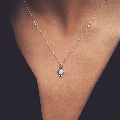 Selena White Opal Sterling Silver Pendant Necklace By Aluna Mae