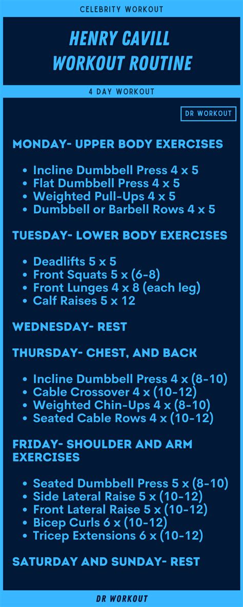 Henry Cavills Workout Routine Dr Workout