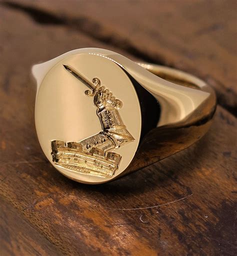 Seal Engraved Crest Mens Ring Designs Signet Ring Rings For Men