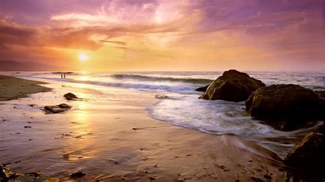 Sunset Malibu Beach California Wallpapers Wallpaper Cave