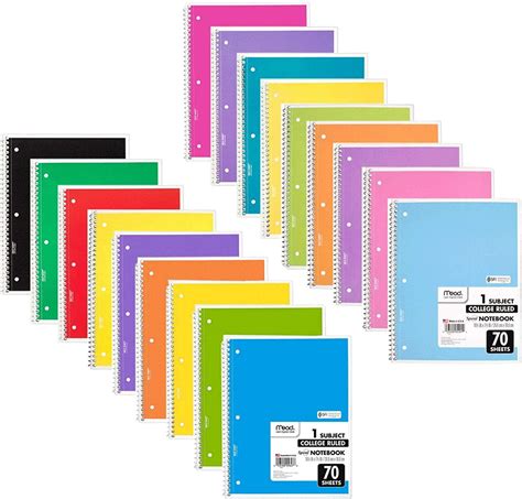 Mead Spiral Notebook Pack Of 18 Different Colors 1