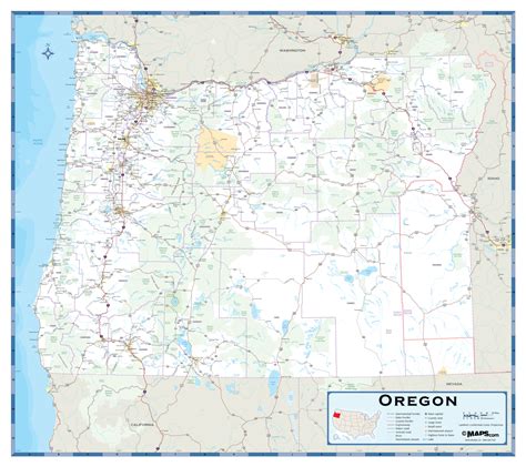 Oregon Highway Wall Map