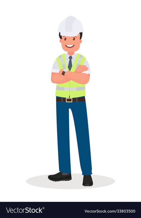 An Engineer Man Wearing A Hard Hat Royalty Free Vector Image