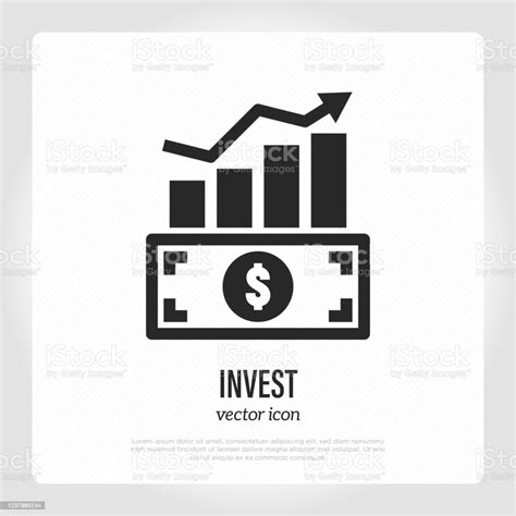 Investasi Ikon Garis Tipis Uang Kertas Dan Grafik Pertumbuhan