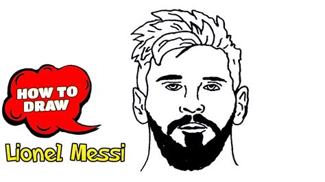 How To Draw Lionel Messi Step By Step Easy Sketch Outline Tutorial