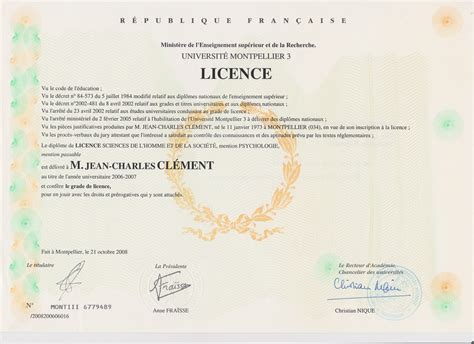 Diplome Licence