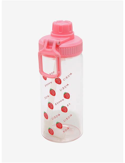 Strawberry Water Bottle With Straw Hot Topic