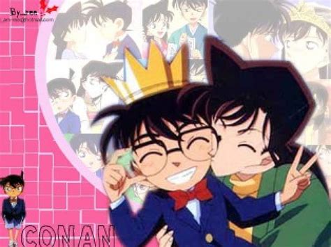 Detective Conan Cute Shinichi Kudo Ran Mouri Kiss Conan Edogawa
