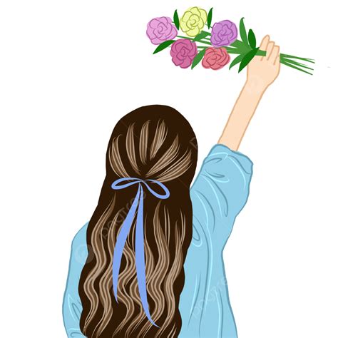 A Pretty Girl Holding Flowers Pretty Girl Holding Flowers Faceless