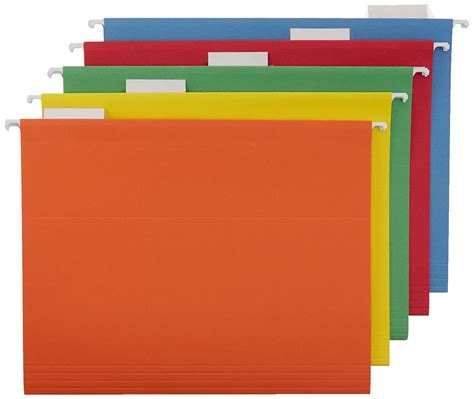 Amazonbasics Hanging File Folders Letter Size 25 Pack Assorted