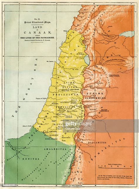 Map Showing Lands Of Canaan And Territories Of Biblical Tribes From