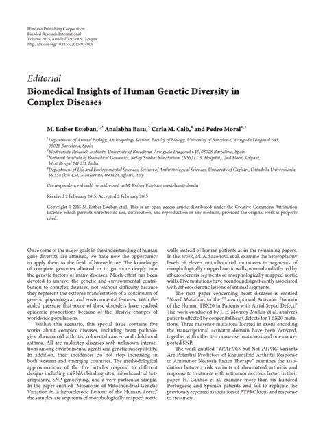 Pdf Biomedical Insights Of Human Genetic Diversity In Complex Diseases