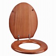Essential Home Deluxe Wood Elongated Toilet Seat - Oak